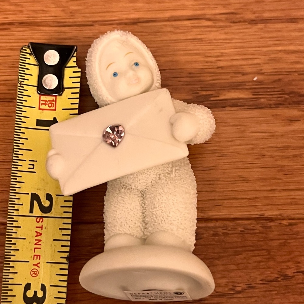 White Snowbabies Figurine, Special - June Birthstone Envelope